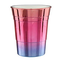 Periwinkle & Peony Ombre Chrome-Finish Reusable Plastic Cup,