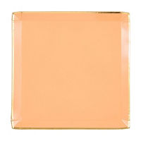 Boho Peach Square Shallow Dinner Plates, 9.25 in,8ct