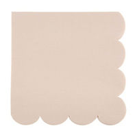 Boho Earthy Brown Scalloped Luncheon Napkins, 16 ct