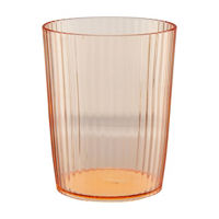 Peach Translucent Ribbed Reusable Plastic Cup, 17 oz 