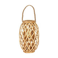 Natural Willow Lantern with LED Candle, Medium