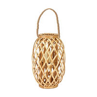 Natural Willow Lantern with LED Candle, Large