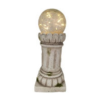 Solar-Powered LED Garden Globe on a Classic Pedestal