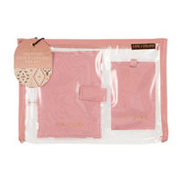 Luxe & Willow Passport Case and Luggage Tag Set, Sunset Pink 