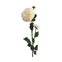 Artificial Zinnia Stem, White