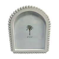 Beaded Picture Frame, White, Large