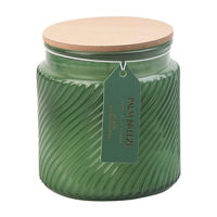Glass Candle, Palm Breeze, Dark Green, 12 oz