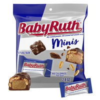 Baby Ruth Minis Candy Bar with Chocolatey Caramel, Peanuts, and Nougat, Candies in Bag, 2.8 oz