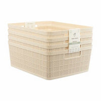 Clean Mama 4-piece Wheat Straw Storage Basket Set,