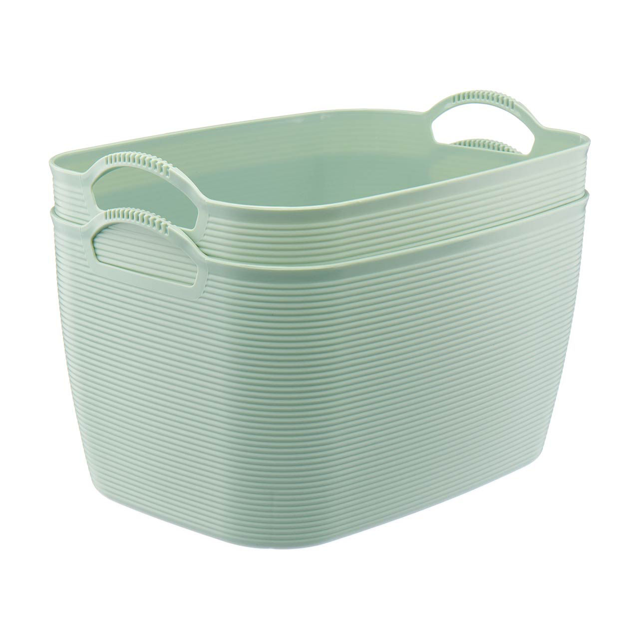 Storage Baskets, Large, Green, 2 pk