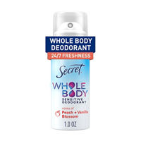 Secret Whole Body Deodorant for Women, Peach & Vanilla Scent, Aluminum Free Deod