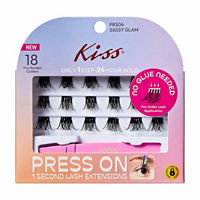 Kiss Press-On 1 Second Lash Extension Kit, Sassy Glam, 18 ct