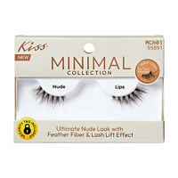 Kiss Minimal Collection Natural Style Half Lash, Nude Lips