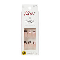 Kiss Design Press On Nails, Fortnight, Pink, Medium Almond, 24 ct