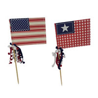 Patriotic Fabric Flag Stake, 12 in, Assorted