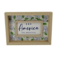 Patriotic & Hydrangea Wooden Boxtop, 8 in