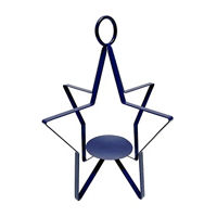 Navy Blue Metal Star Lantern, 12 in