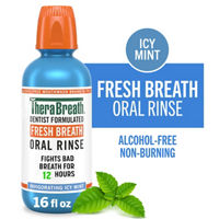 TheraBreath Fresh Breath Oral Rinse, Invigorating Icy Mint Flavor, 16 fl oz