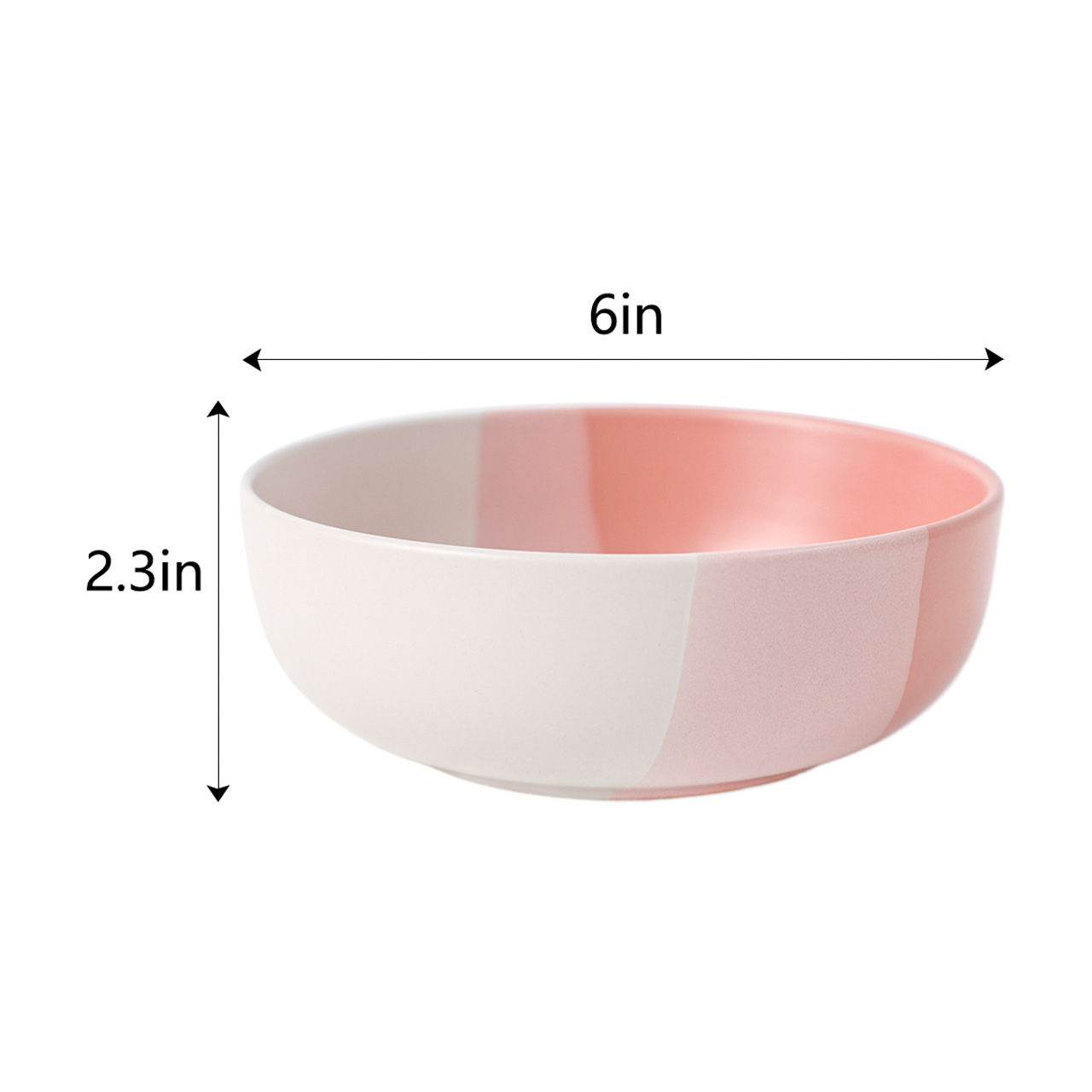 Round Pink And White Cereal Bowl, 6 in