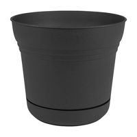 Round Saturn Planter, Black, 10 in
