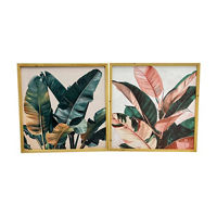 Tropical Leaves Canvas Art, 19 in x 19 in, Assorted