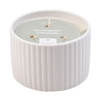 Citronella Ribbed Ceramic Candle, 16 oz