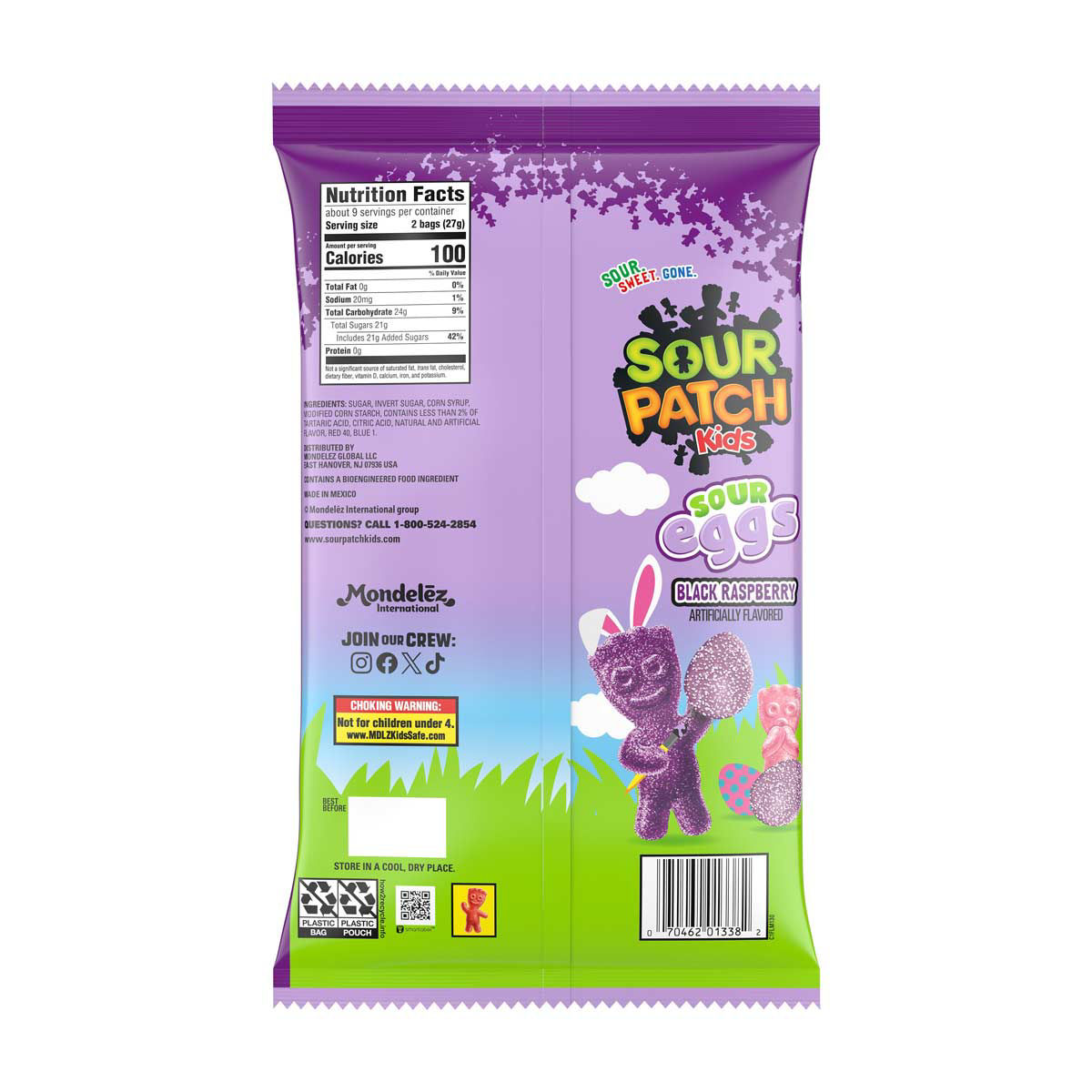 SOUR PATCH KIDS Sour Eggs Soft & Chewy Easter Candy, Bulk Candy, 18 pk