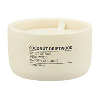 Cream Cement Container Candle in Coconut Driftwood Scent, 7 oz