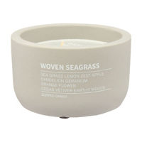 Light Gray Cement Container Candle in Woven Seagrass Scent, 9 oz