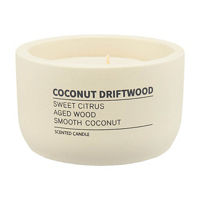 Cream Cement Container Candle in Coconut Driftwood Scent, 9 oz