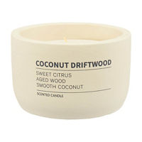 Cream Cement Container Candle in Coconut Driftwood Scent, 14 oz