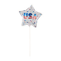 Patriotic Star-Shaped Foil Stick Balloon Assortment, 8 pc