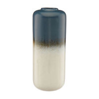Wide Ceramic Vase, Blue Ombre
