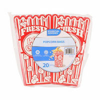 Essential Goodies White and Red Paper Retro Popcorn Bags, 20 ct