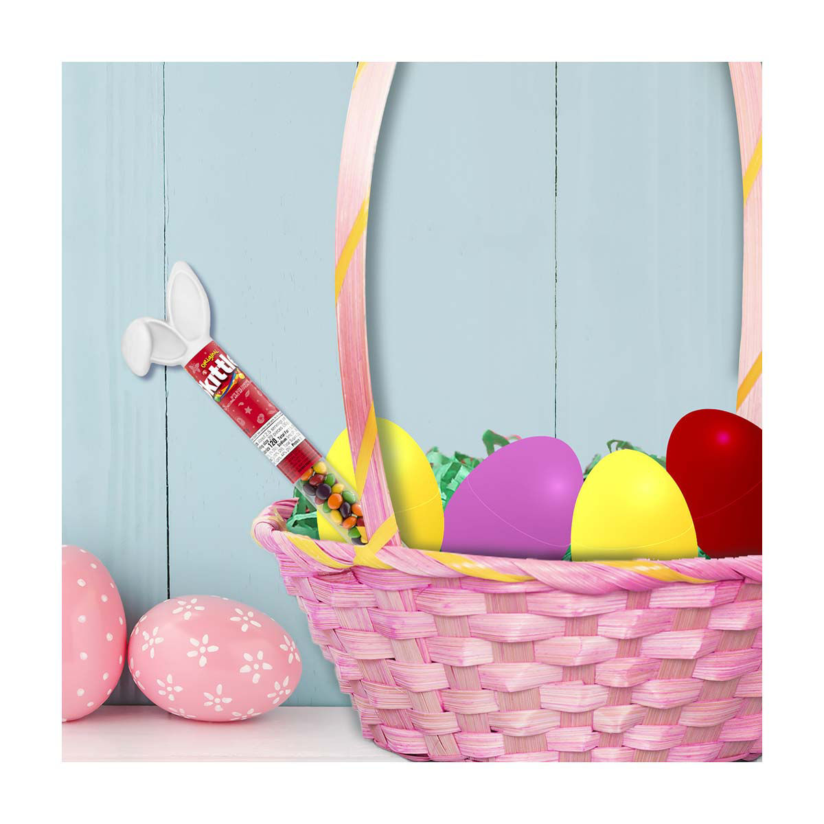 SKITTLES Original Chewy Easter Candy Bunny Cane Easter Basket Stuffers, 2.6 oz