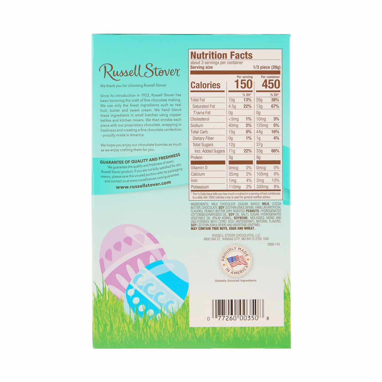 Russell Stover Peanut Butter Milk Chocolate Bunny, 1.5 oz