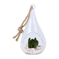 Artificial Plant Glass Decor, Small 