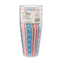 Classic Americana Frosted Reusable Plastic Cup, 16 oz,