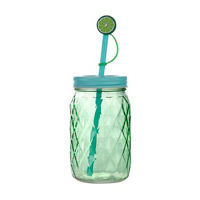 Glass Tumbler, 16 oz, Green