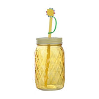 Glass Tumbler, 16 oz, Yellow