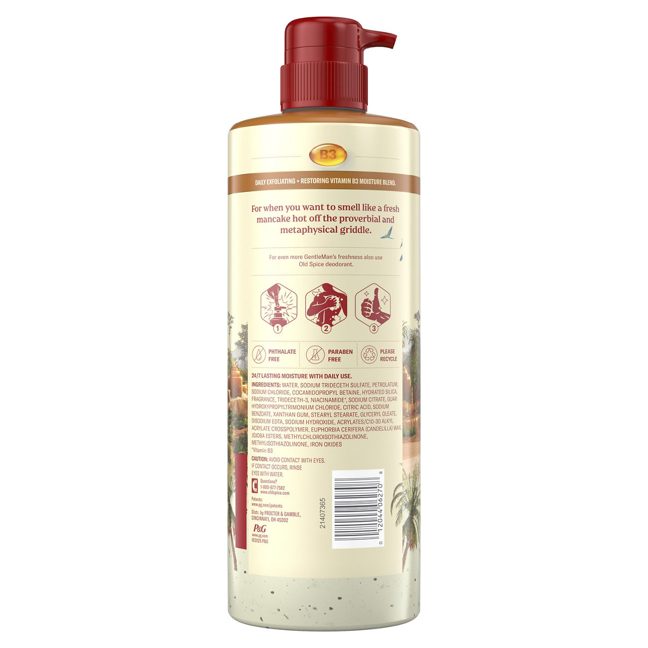 Old Spice Body Wash for Men, Brown Sugar + Cocoa Butter, Exfoliating & Moisturizing, 26 fl oz