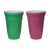 Double Wall 2-Tone Plastic Tumbler, 24 oz