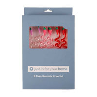 Strawberry Reusable Straw Set, 6 ct