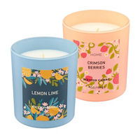 Fruit-Scented Candle in Colored Glass Jar, 7 oz,