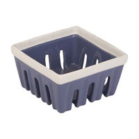Blue and White Ceramic Pint Berry Basket 
