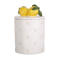 Lemon Adorned White Ceramic Kitchen Storage Canister, 59