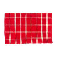 Checked Throw Rug, 24 in x 36 in, Red or Blue