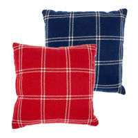 Plaid Throw Pillow, 18 in x 18 in, Assorted