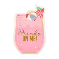 Wine Glass Shaped Paper Plates, 8 ct