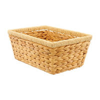 Rectangular Braided Water Hyacinth Basket, Natural, Large